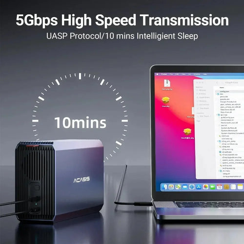 Acasis 2.5/3.5 Inch SATA RAID Storage Enclosure Dual Bay Hard Drive Docking Station SATA TO USB Hard Disk Array With Four RAID